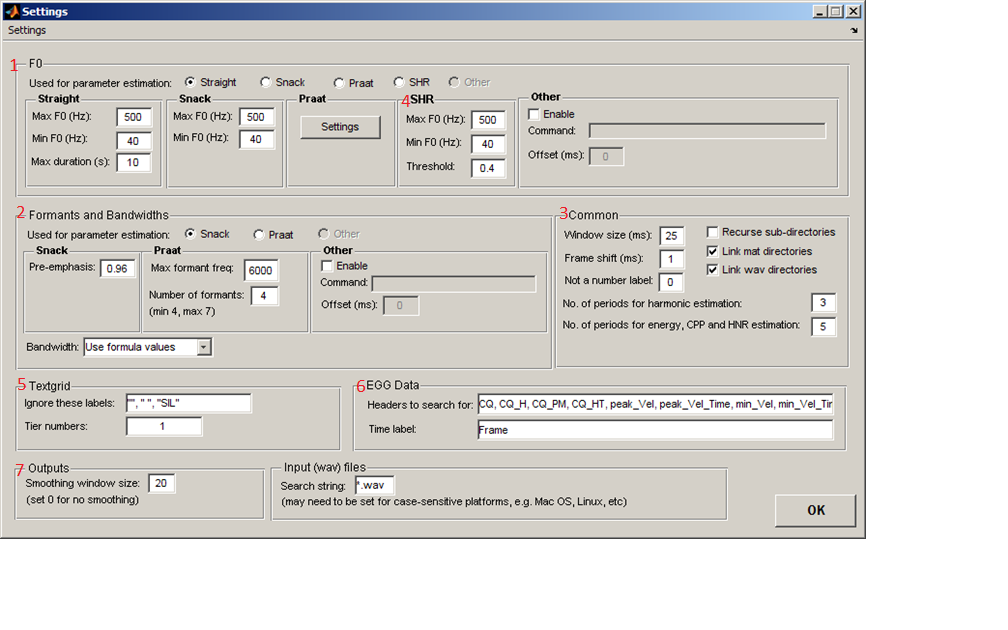 Settings Window