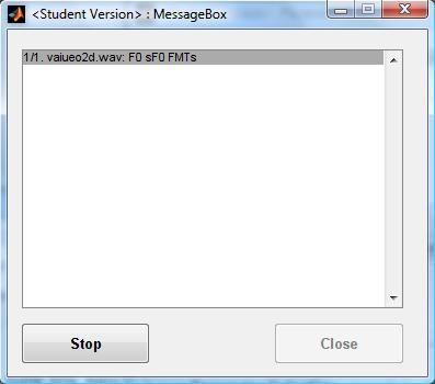 Analysis Message Box