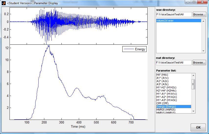 Parameter Display Window
