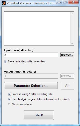 Parameter Estimation Window